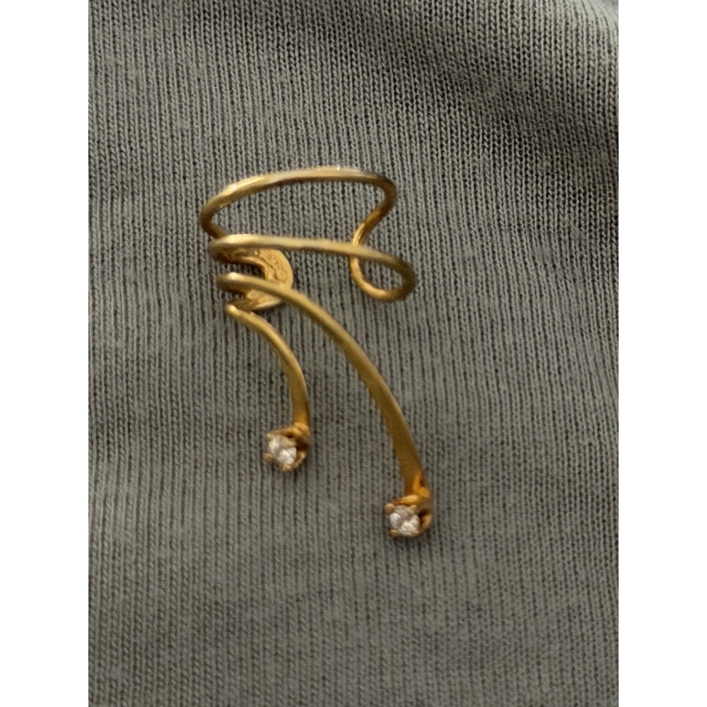 Vintage Gold-Plated Sterling Cuff Earrings Spiral Wrap Design Marked 925 #448